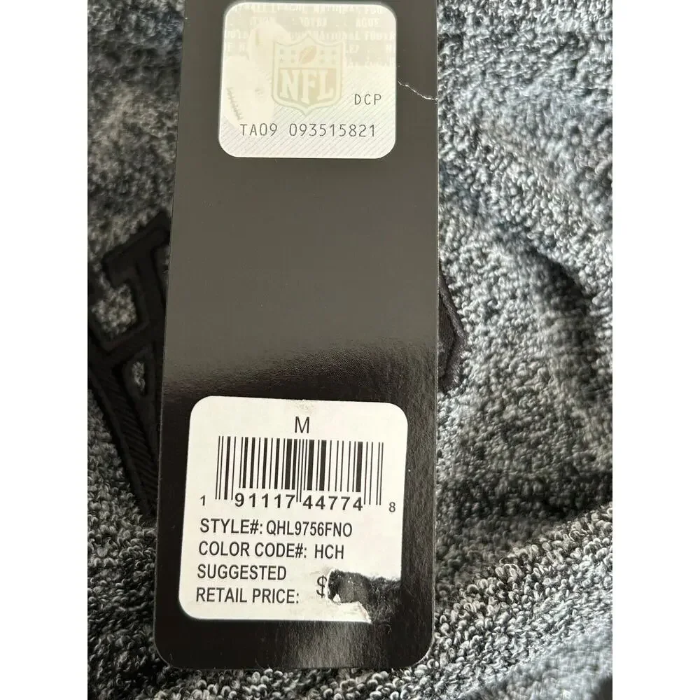 NFL Team Apparel Sweater Size M Grey Black New Orleans Saints Football High Neck - Picture 7 of 12